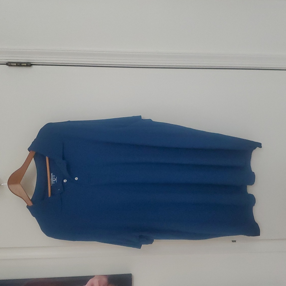 NWOT Croft&Barrow Polo 3XB Blue 3 button collar 100 cotton short slv